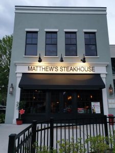 Exterior of Matthew's Steakhouse