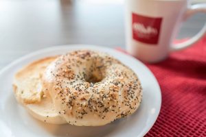 Bagel and Coffee from Axum Coffee