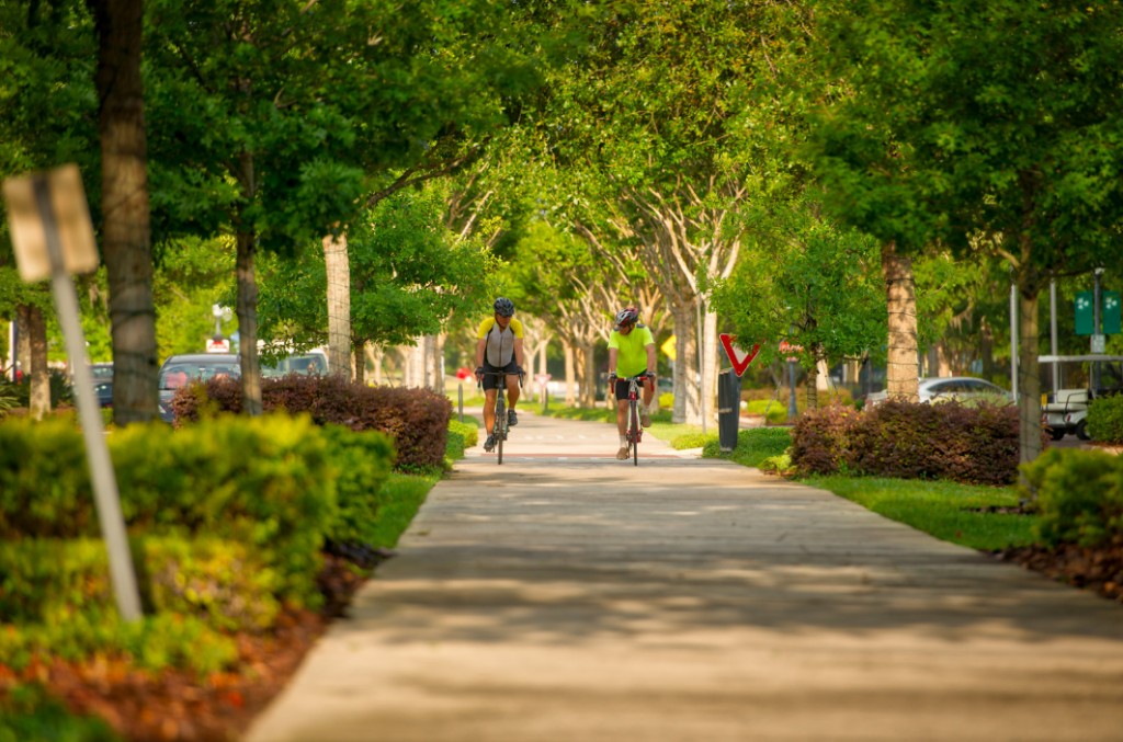 Bicyclists on the West Orange Trail