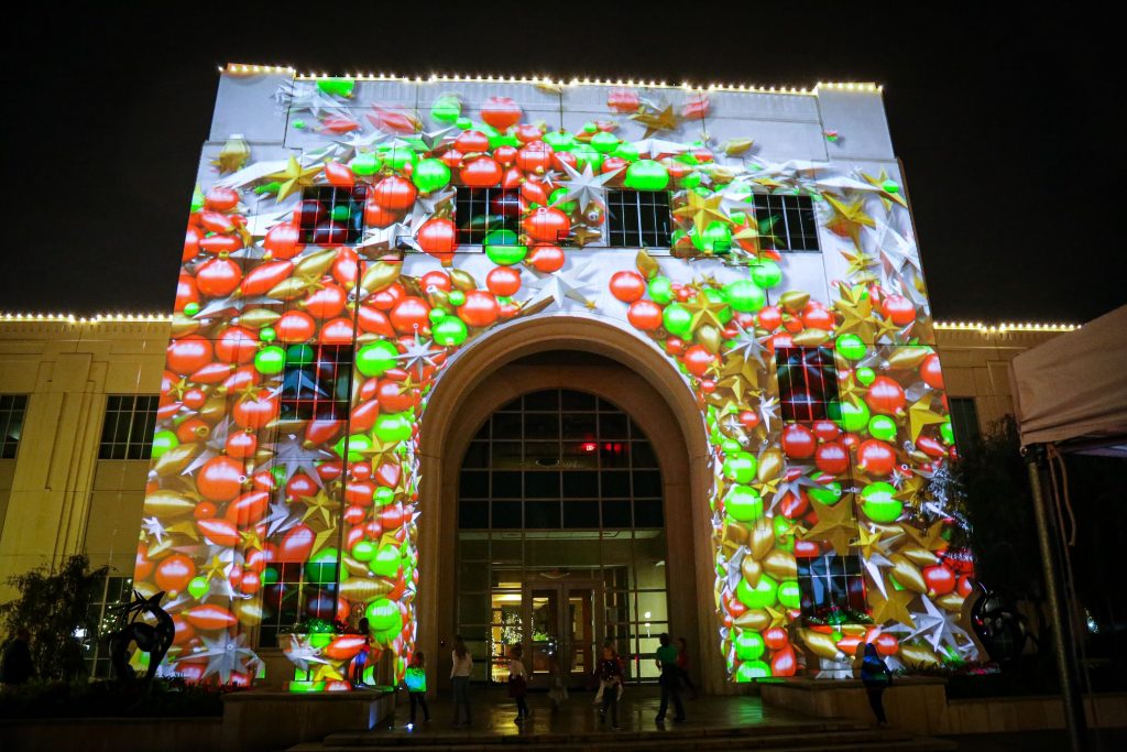Christmas Image Projected on City Hall Christmas Image Projected on City Hall