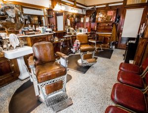 Interior of Earl Brigham Barber Shop