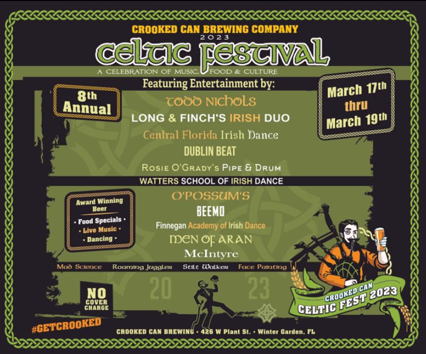 8th Annual Crooked Can Celtic Festival Downtown Winter Garden