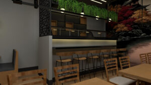 Soulshi Interior Image with sushi bar and Japanese decorations