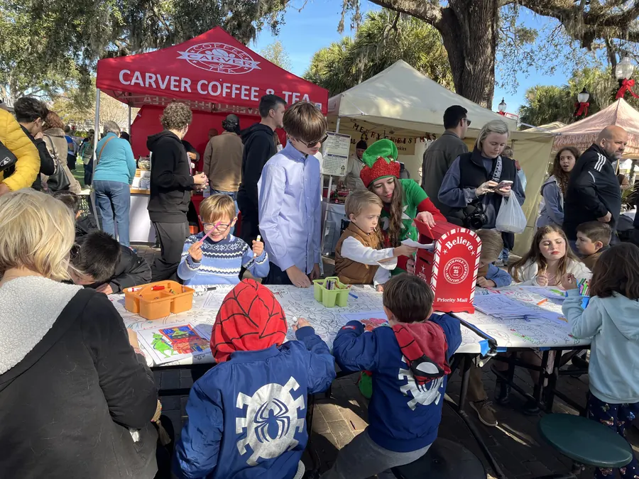Families visiting the Winter Garden Farmers Market