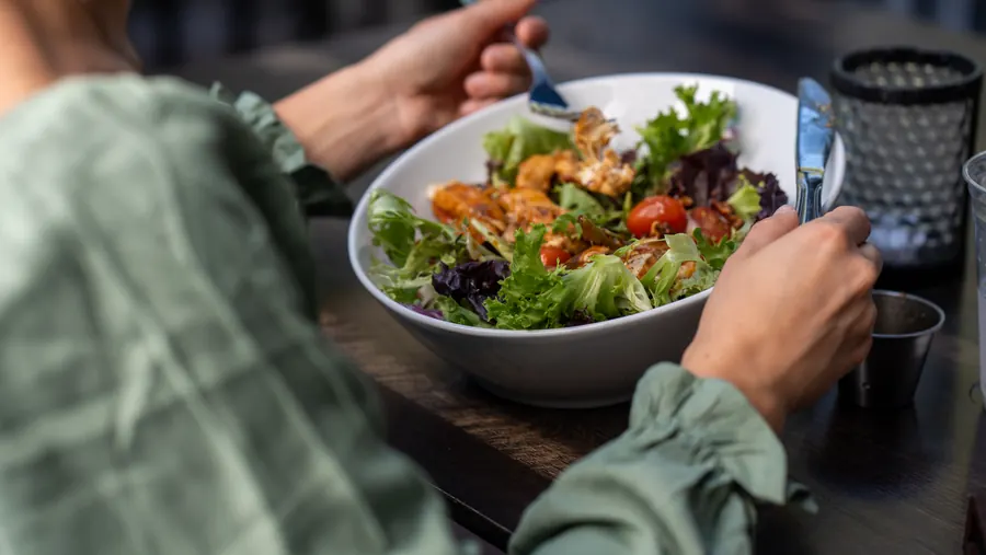 Plated salad at a downtown fine dining restaurant